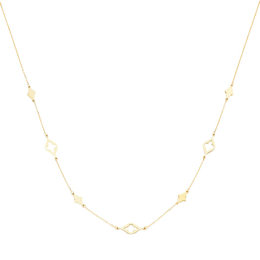 Elegantes Gold-Collier mit Diamant-Ankerkette