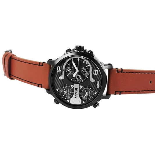 Raptor Herrenarmbanduhr Leder Chronograph