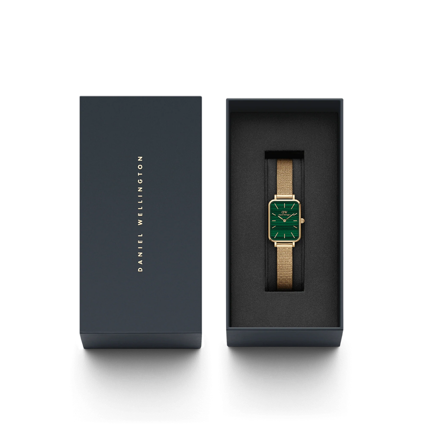 Quadro Pressed Daniel Wellington Damenuhr Evergold Green