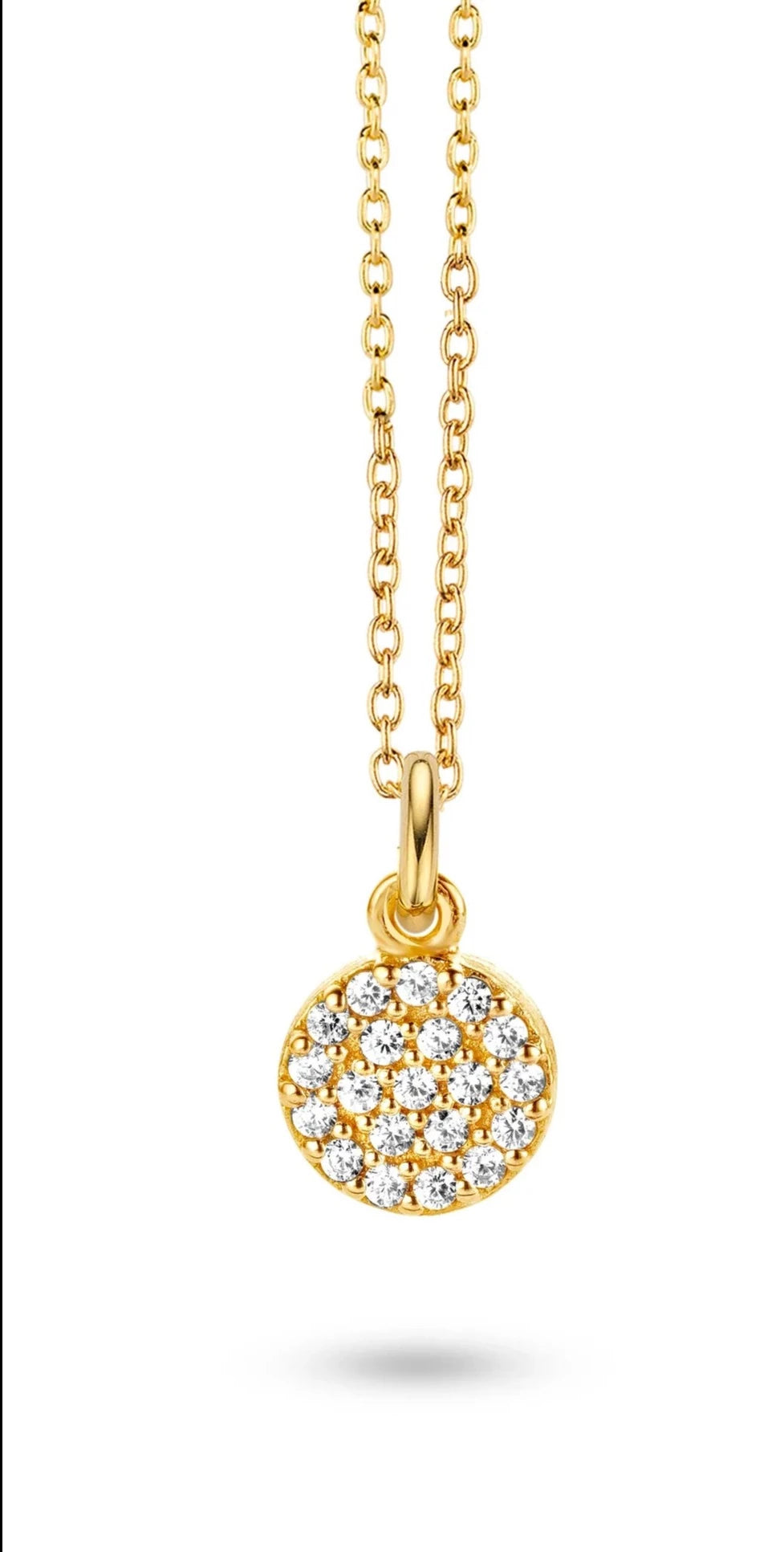 Halskette 45 cm - Sterlingsilber vergoldet - Zirkonia