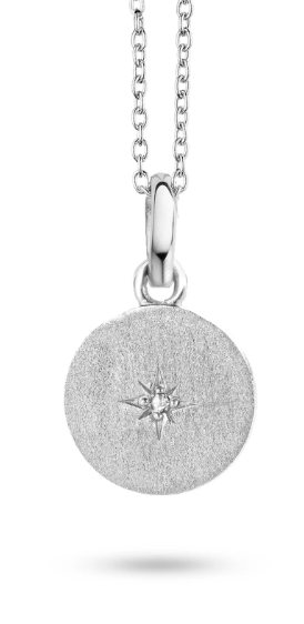 North Star Halskette 45 cm - Sterlingsilber mit 0,01 CT Diamant im Brillantschliff