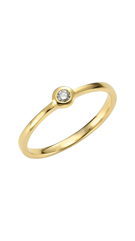 Gold 14 Karat Brillant 0,05ct Ring