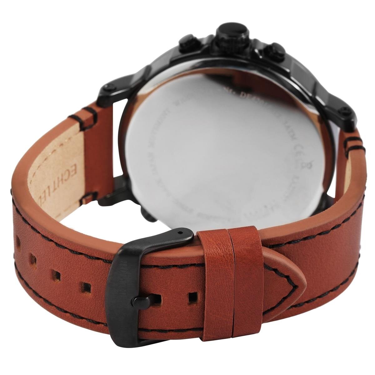Raptor Herrenarmbanduhr Leder Chronograph