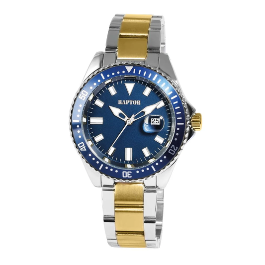 Raptor Armbanduhr Edelstahl, Bicolor, Blau, Analog