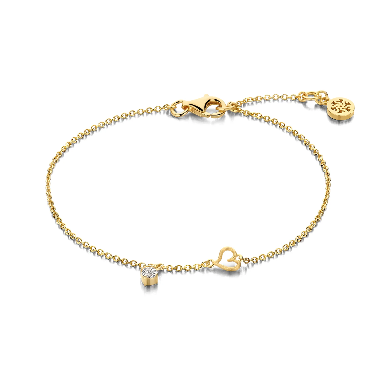 Vergoldetes Frida Armband mit Herz und Zirkonia - Spirit Icons