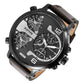 Raptor Herrenarmbanduhr Multifunktion, Leder schwarz