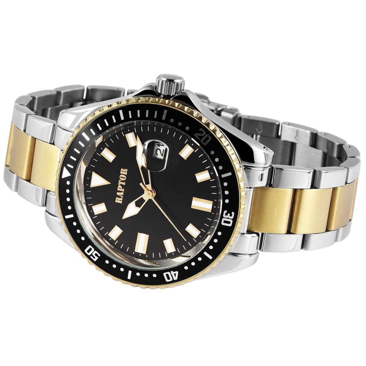 Raptor Herrenarmbanduhr Edelstahl bicolor