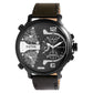 Raptor Herrenarmbanduhr Multifunktion, Leder schwarz